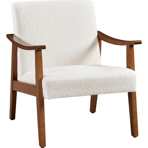 Accent Chair – Mid-Century Modern High Back with Solid Wood Frame, Plush Cushion
